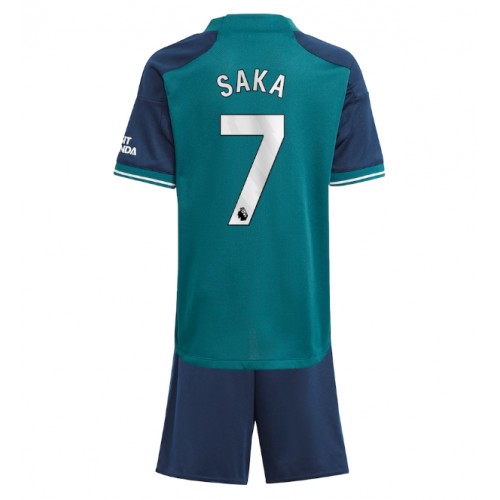 Fotbalové Dres Arsenal Bukayo Saka #7 Dětské Alternativní 2023-24 Krátký Rukáv (+ trenýrky)